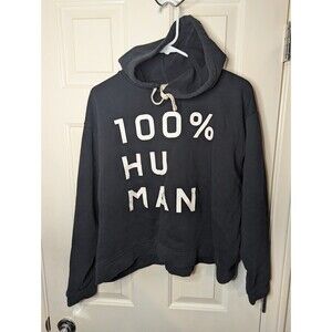 Everlane Womens 100% Human Black Pullover Hoodie Cropped Sweatshirt Size Large